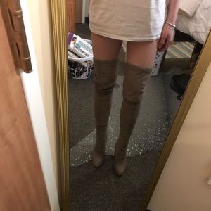 Tan suede Steve Madden over the knee boots